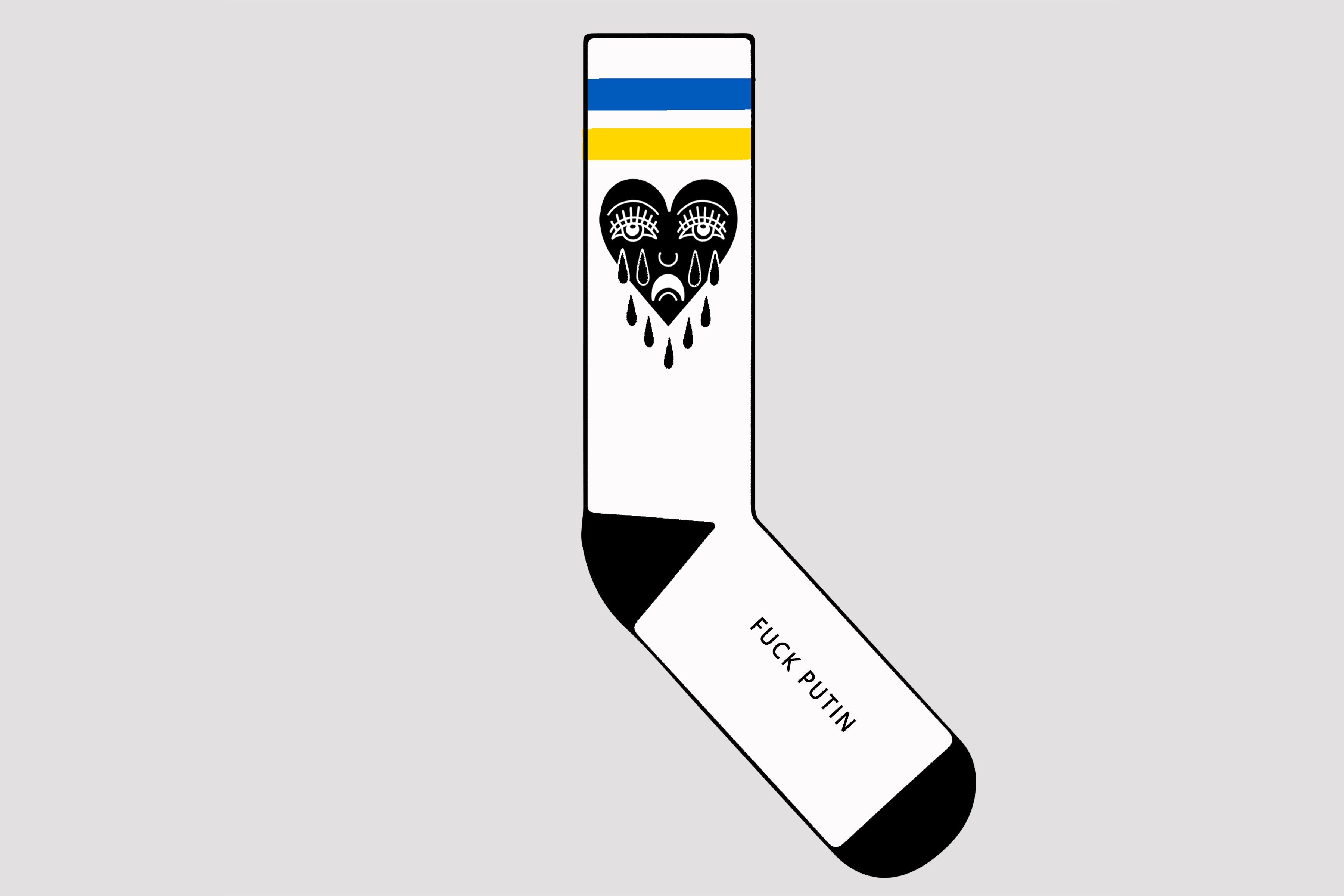 CRYING HEART Socks - In Support of Ukraine Humanitarian Assistance