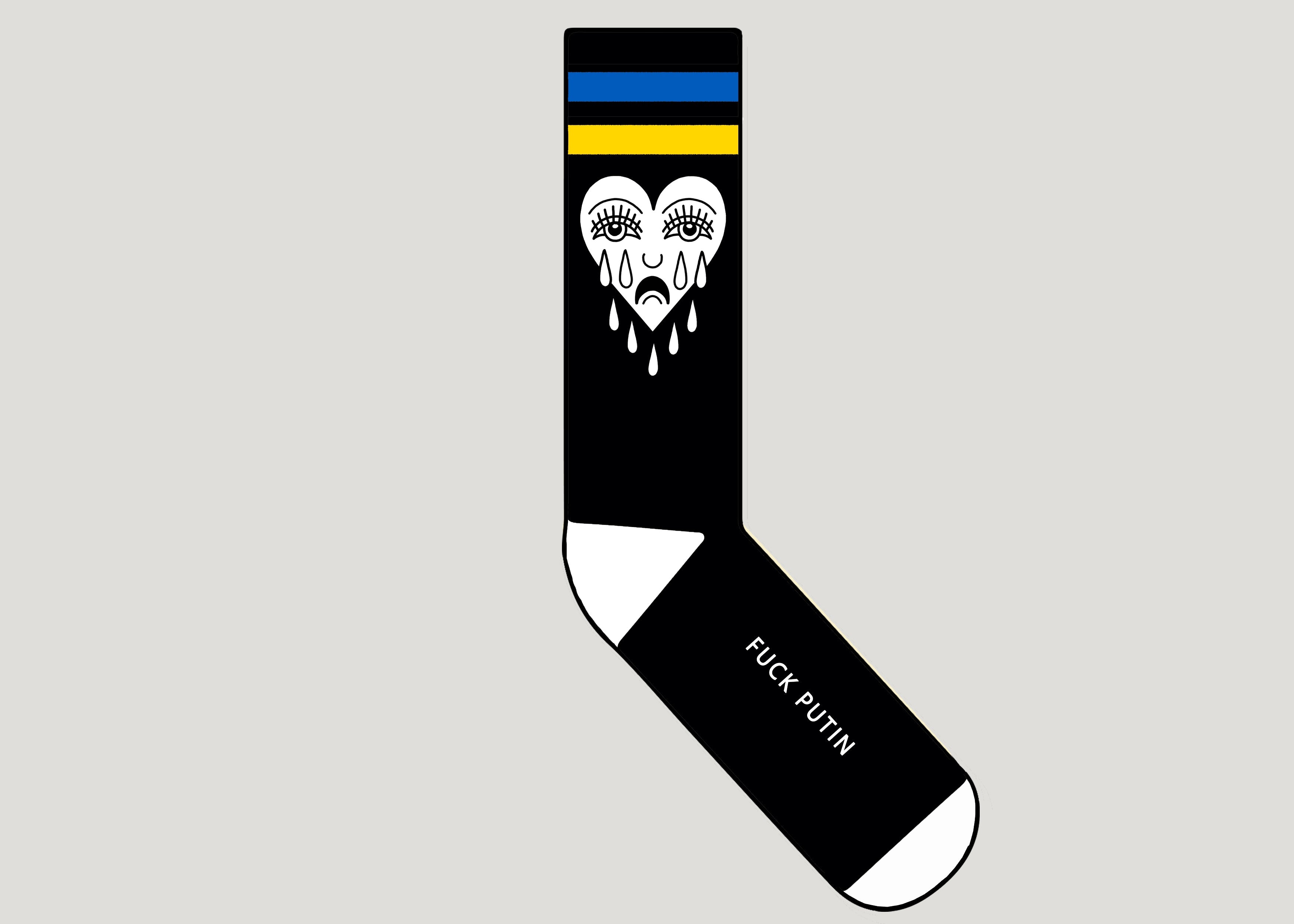 CRYING HEART Socks - In Support of Ukraine Humanitarian Assistance