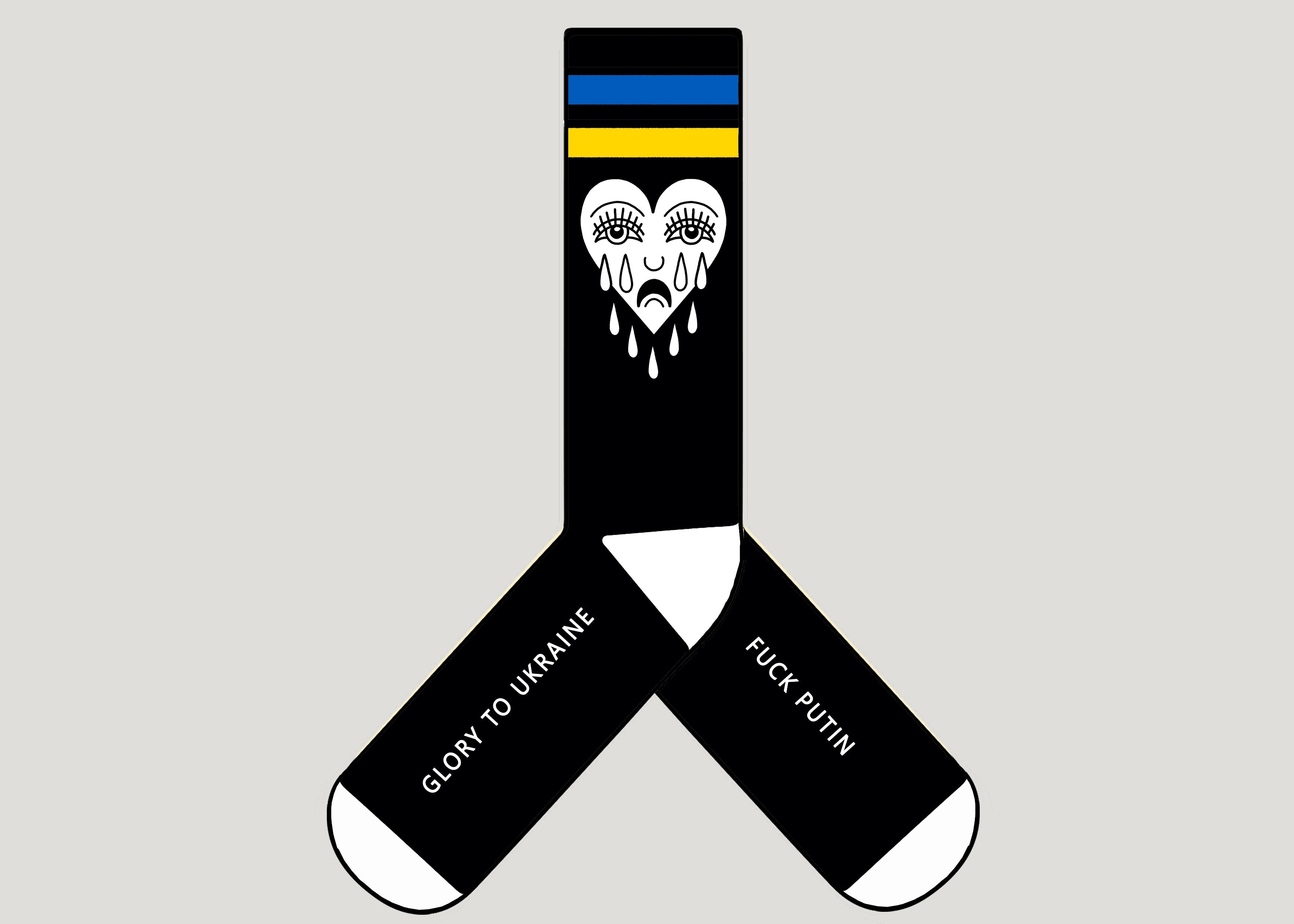 CRYING HEART Socks - In Support of Ukraine Humanitarian Assistance