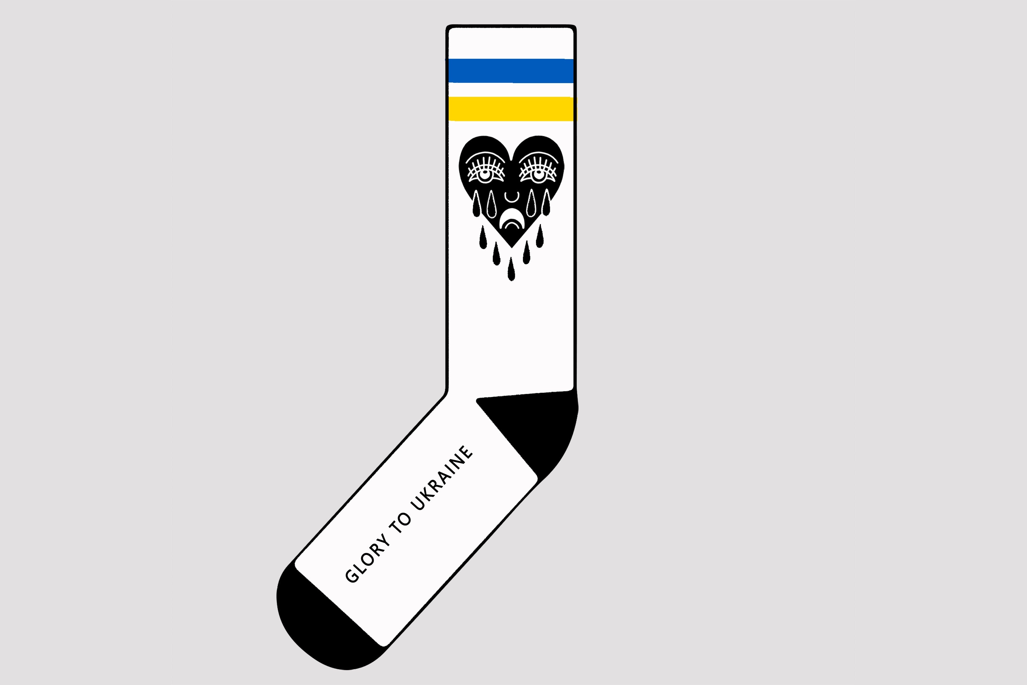 CRYING HEART Socks - In Support of Ukraine Humanitarian Assistance