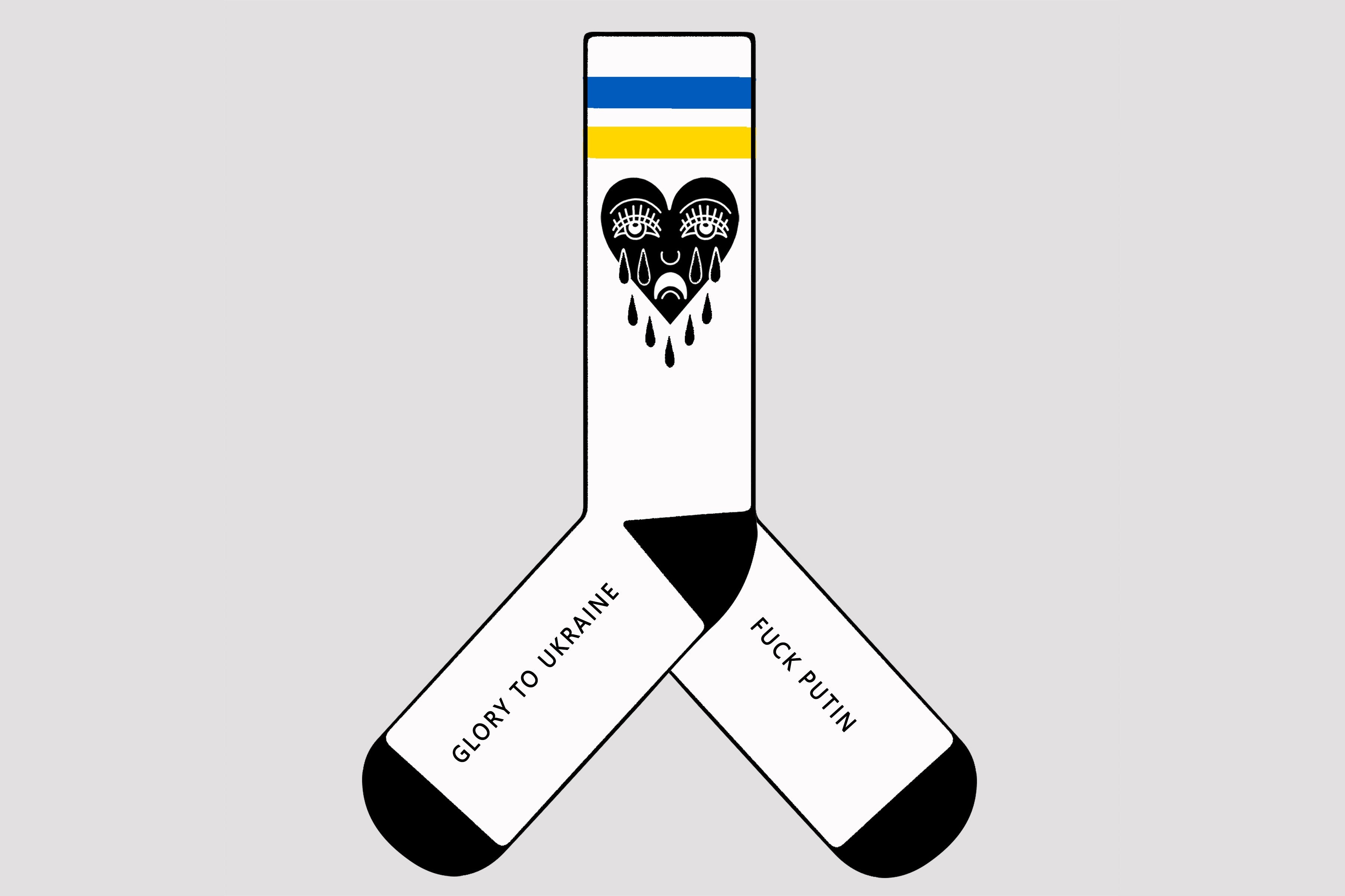 CRYING HEART Socks - In Support of Ukraine Humanitarian Assistance